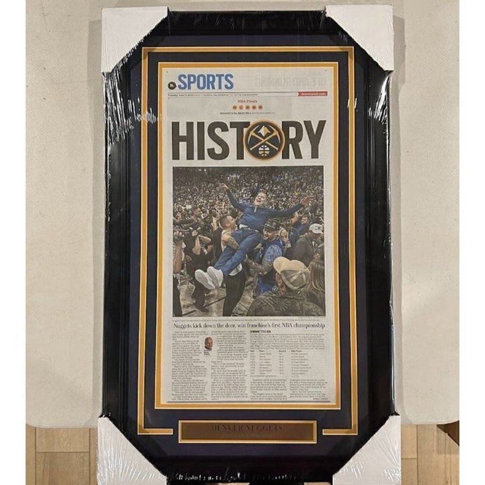 Denver Nuggets The Denver Post 2023 NBA Champions Framed Newspaper Sports Page
